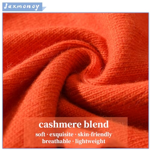 jaxmonoy Slouchy Knit Beanies Winter Hats for Women Men Soft Warm Reversible Slouch Cuffed Skull Knitted Beanie Cap - color: Orange