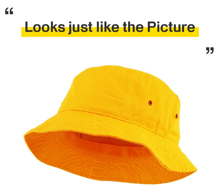 KBETHOS® 100% Cotton Washed Bucket Hat - color: Gold, size: Large-X-Large