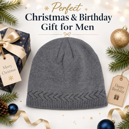 Oversize XXL Winter Beanie Knit Hat for Men - color: D1-grey