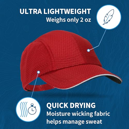 TrailHeads Men's Race Day Running Hat, Quick Dry, Moisture Wicking - color: Red