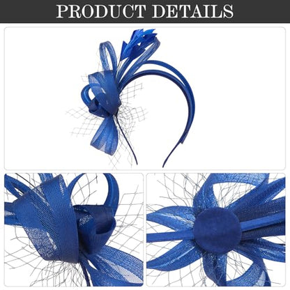 Fascinators Hats for Women, Fascinator Headband Tea Party Hat - color: Blue