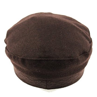 EPOCH Men's Greek Fisherman Sailor Fiddler Winter Wool Driver Hat Flat Cap - color: Brown, size: Small-Medium