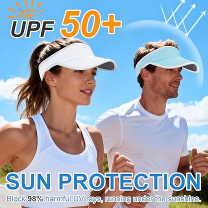 Sports Sun Visor Hat for Women Men, Lightweight Quick-Dry Sun Hat - color: White/2.0