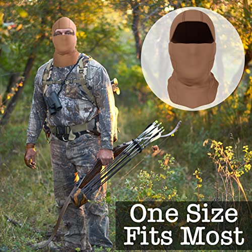 BaHoki Essentials Balaclava Ski Mask - Breathable Thermal Face Cover for Cold Weather - Wind-Resistant Head Gear - style: Brown