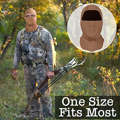 BaHoki Essentials Balaclava Ski Mask - Breathable Thermal Face Cover for Cold Weather - Wind-Resistant Head Gear - style: Brown