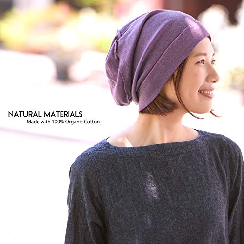 CHARM Mens Slouch Beanie Hat - Womens Organic Cotton Hipster Chemo Slouchy Cap - color: Cream Gray