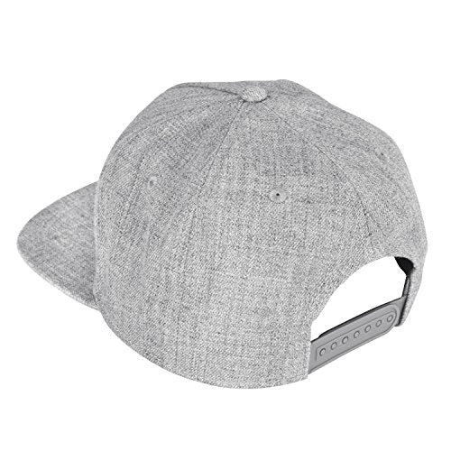DALIX Premium Wool Blend Hat Flat Bill Cap Snapback Black Dark Gray Maroon Light - color: Light Gray