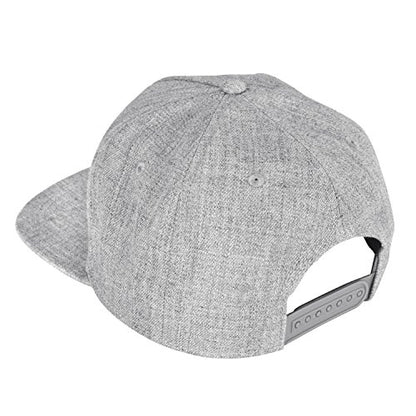 DALIX Premium Wool Blend Hat Flat Bill Cap Snapback Black Dark Gray Maroon Light - color: Light Gray