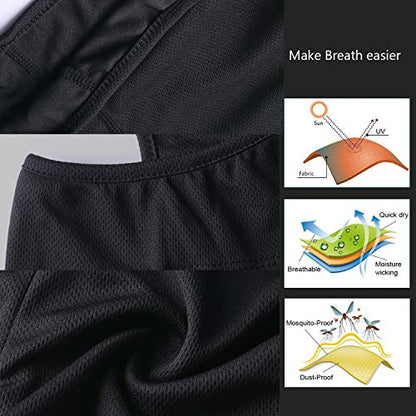 Balaclava Face Mask Adjustable Windproof UV Protection Hood - color: Black