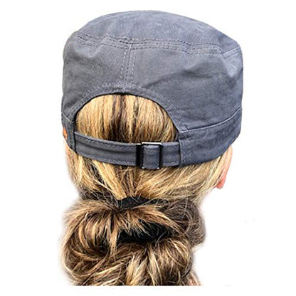 Womans Cadet Style Short Brim Hat Featuring Celtic Design Paw Print (Pink on Gray)