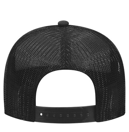 Otto Cap 5-Panel Mid Profile Mesh Back Trucker Hat, OS - color: Black