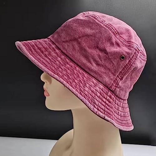 Premium Cotton Bucket Hats,Packable Hats for Men Women,Summer Bucket Hat,Fishing Sun Hats - color: Wine