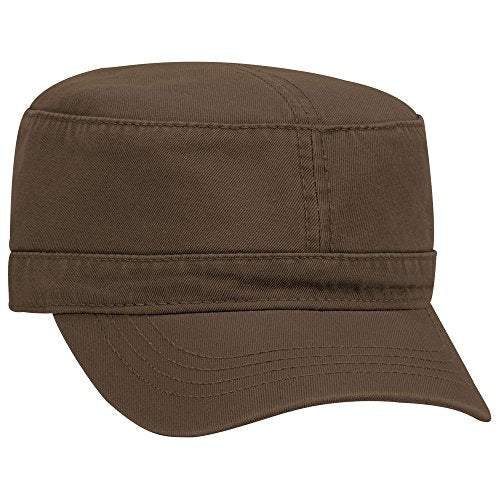OTTO Superior Garment Washed Cotton Twill Military Cap - color: Dk. Brown