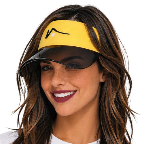 VISTO Transparent Brim Visor – Obstruction Free Visibility - UV Sun Protection – Perfect for Golf, Pickleball, and Tennis - color: Yellow