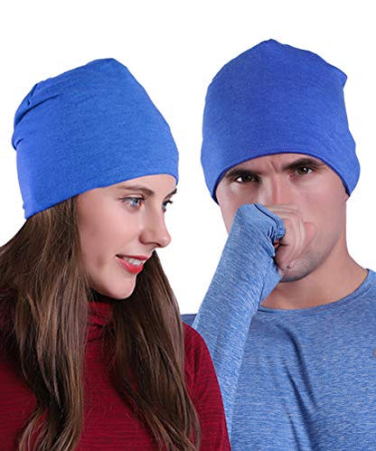 EMPIRELION Mens Running Beanie Hat, 9" Lightweight Helmet Liner Skull Cap - color: Royal Melange