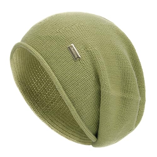 jaxmonoy Slouchy Knit Beanie Hat for Women Winter Soft Warm Ladies Laightweight Slouch Knitted Skull Beanies Cap - color: Avocado Green