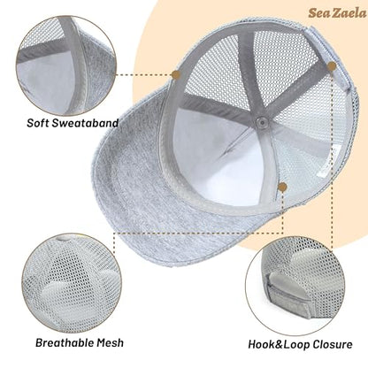 Toddler Baby Boy Girl Baseball Hats Kids Sun Hats Adjustable Summer Caps - color: Black/Gray, size: 3-12 Months