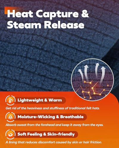 Winter Sport Headband Ear Warmer - Windproof Forehead & Breathable Fleece Headband for Skiing, Running, Cycling - color: Navy Blue