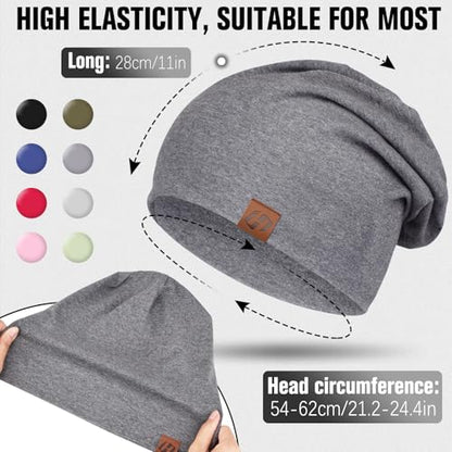 GXCROR Beanie Hats for Men,Beanie for Men Women,Slouchy Beanies - color: Grey