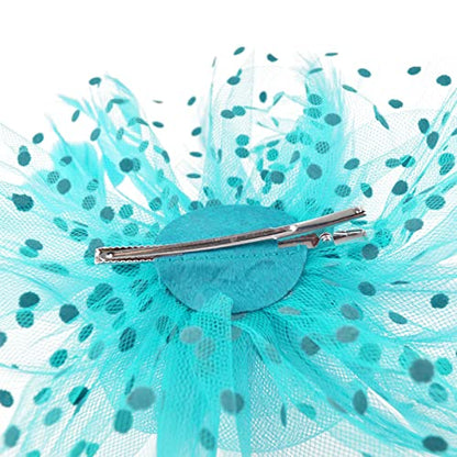 AQOKKA Women Fascinators Hats Flower Fascinators with Headband and Clip Tea Party Headwear for Women and Girls - color: 1 Pc 7" Diameter / Sky Blue Aa