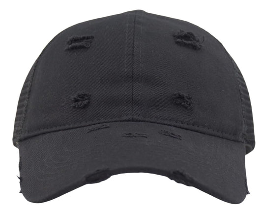 Comfy Soft Vintage Washed Trucker Baseball Cap - Women Men Unstructured Dad Hat | Snapback | Soft Crown | Soft Mesh - color: Distresssed Black, size: One Size