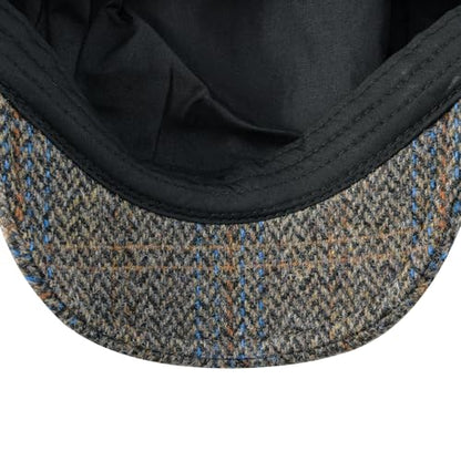 FEINION Men Wool Blend Flat Cap Tweed Newsboy Ivy Hat - color: Plaid Grey 2