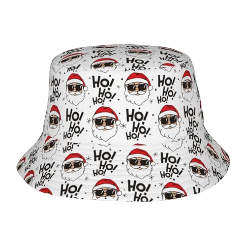 Trendy Bucket Hat - Comfortable Packable Sun Beach Hat for Women Men, Perfect for Outdoor Activities Travel Hiking - color: Cartoon Santa Claus 1