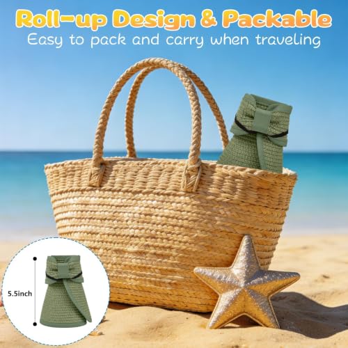 ZOORON Girls Straw Sun Visor Hat, Wide Brim Ponytail Beach Hat with Bow - color: Grayish Green