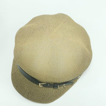 Lightweight Newsboy Cap Beret Breathable Mesh Sun Hat Beach Hats for Women - color: Khaki