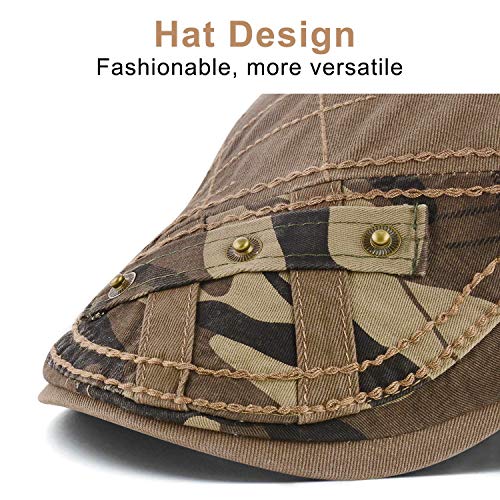 M MOACC Men Beret Hat Cotton Adjustable Newsboy Hats Cabbie Gatsby Cap Driving Flat Caps - color: Hat-t2-camo Army