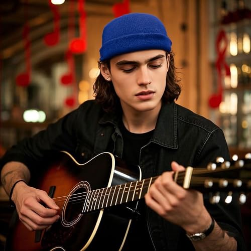 Croogo Beanie Docker Cap Rolled Cuff Brimless Hat Worker Sailor Skullcap - color: Ct49-royal Blue