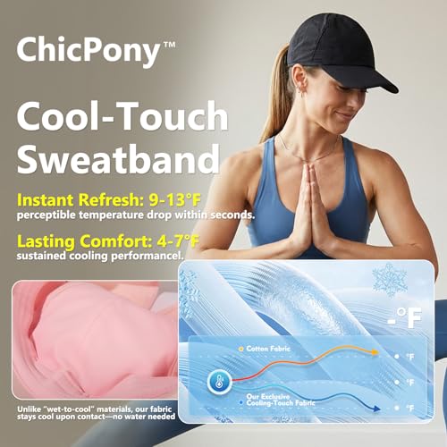 TOP-EX UPF 50+ Cooling Ponytail Baseball Cap for Women, Water-Resistant - color: Pink/3.0, size: X-Small