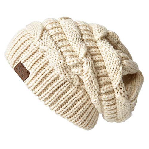 Women's Knitted Angora Wool Hat for Autumn and Winter Warm and Stylish with Rolled Brim and Slanted Rhinestones Cap - color: Z-rice