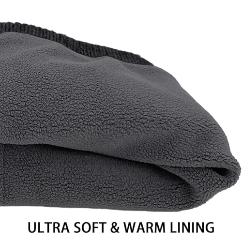 Winter Beanie Hats for Women Men Fleece Slouchy Knit Thick Beanies Warm Thermal Snow Ski Hat Gifts for Cold Weather - color: Black