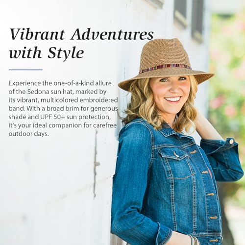Wallaroo Women's Sedona Fedora | UPF 50+ Sun Protection | Wide Brim, Packable, Stylish - color: Natural, size: Medium