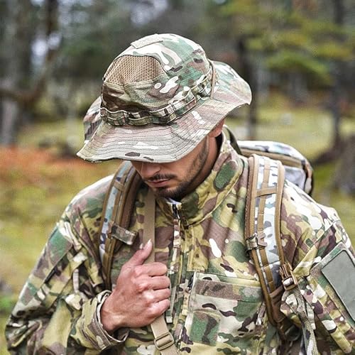 Sun Hat Breathable Boonie Hats for Men Women Fishing Safari Bucket Hat Cap Hunting Outdoor Hiking Camping - color: Black