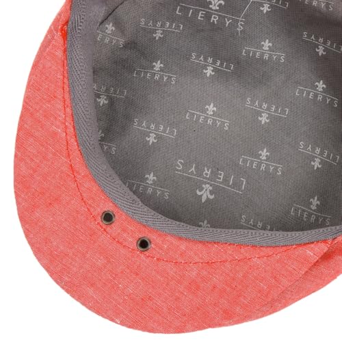 Lierys Inglese Linen Flat Cap Newsboy Linen Cotton Made in Italy Men Spring Summer Red - color: Red, size: 7