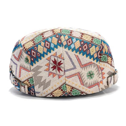 Cotton Newsboy Cap,Breathable Ivy Gatsby Cabbie Beret Hat for Men's Women Driving Hunting Golf - color: Ethnic Beige