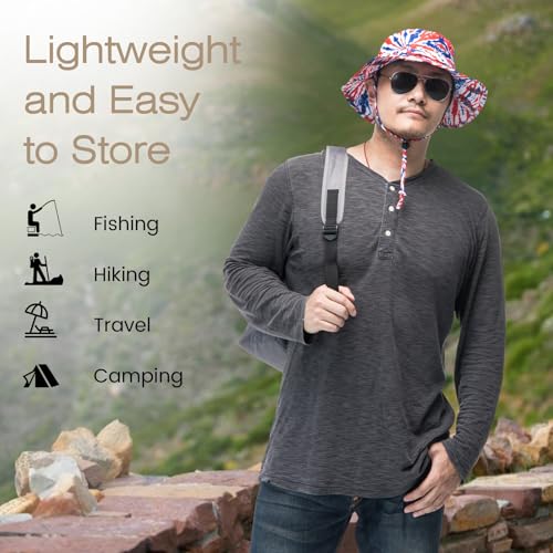 Bucket Hat UV Protection Sun Hat, Boonie Fishing Safari Hats for Outdoors - color: Floral Print Pink
