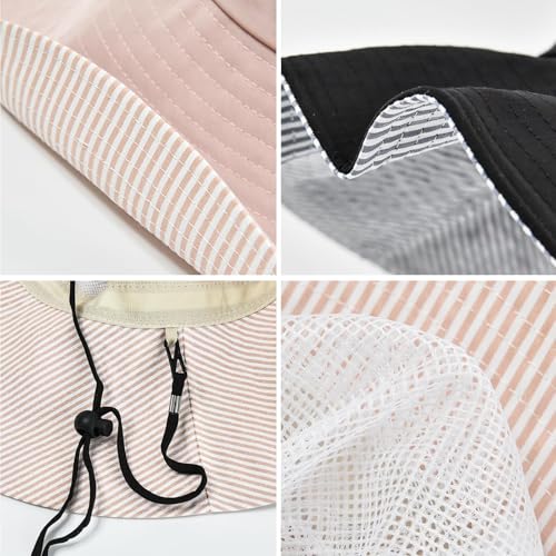 Womens Foldable Shapeable Brim Sun Hat UPF 50+ Cotton Wide Brim Beach Adjustable Chin Strap Hat Sun Protection Cap - color: Z-grey