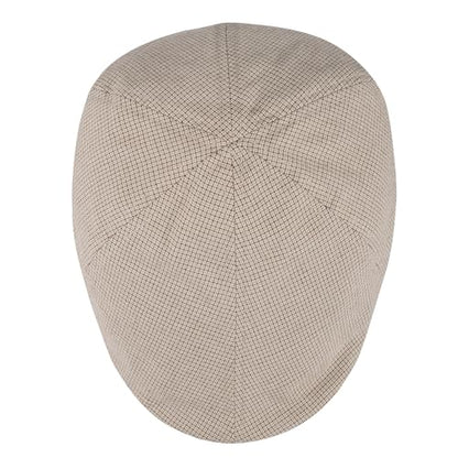 Dockers Men's Ivy Newsboy Hat - color: Khaki Microcheck, size: Small-Medium