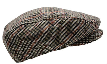 Wonderful Fashion Men's Classic Herringbone Tweed Wool Blend Newsboy Ivy Hat (Large/X-Large, Charcoal) - color: Brown-green, size: Large-X-Large