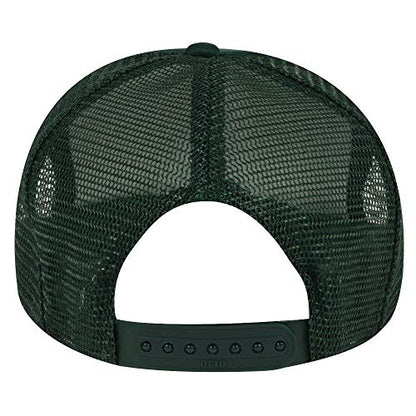OTTO Polyester Foam Front Youth 5 Panel High Crown Trucker Hat - color: Dk. Green