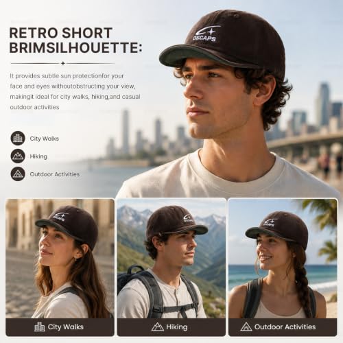 Short Brim Baseball Cap Casual Cadet Caps Flat Bill Dad Hats Trucker Hat Lightweight Umpire Hat Hip Hop Dancing Hats - color: Mg-dym25122-red