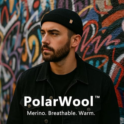 TOP-EX Merino Wool Fisherman Beanie for Men Women, Knit Watch Cap Winter - color: Navy / Burgundy, size: X-Large-XX-Large