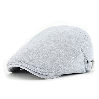 VOBOOM Men Newsboy Cap Cotton Flat Ivy Gatsby Driving Hat - color: Light Grey