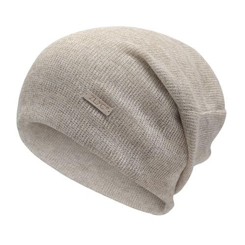 ZLYC Women Slouchy Beanie Hat Summer Knit Chemo Headwear - color: Solid Gray