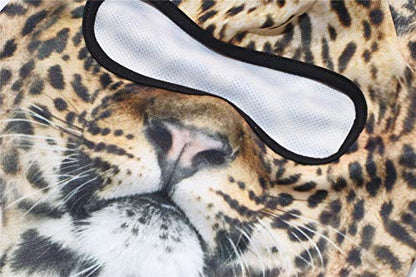 WTACTFUL 3D Animal Ears Balaclava, Breathable Face Mask for Halloween - color: Leopard Meb-39