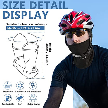 Balaclava Ski Mask, Sun Protection Breathable Face Cover Men Women - color: Black