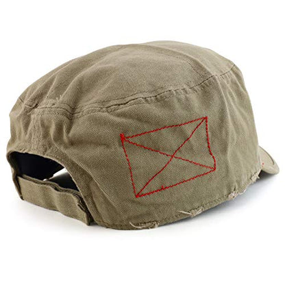 Armycrew Cotton Washed Cadet Style Army Cap - color: Khaki